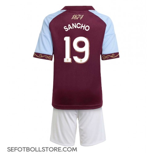 Aston Villa Jadon Sancho #19 Replika babykläder Hemmaställ Barn 2025-26 Kortärmad (+ korta byxor)